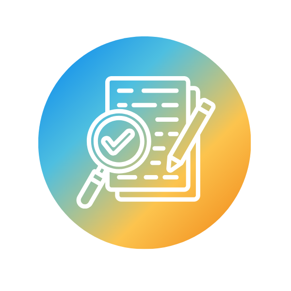 Icono de investigación y análisis de datos